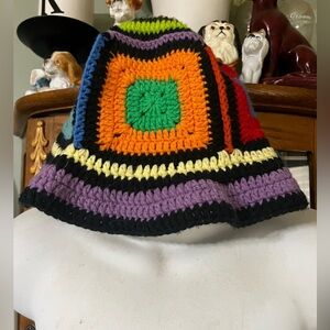 Colorful Handmade Crochet Granny Squares Hat